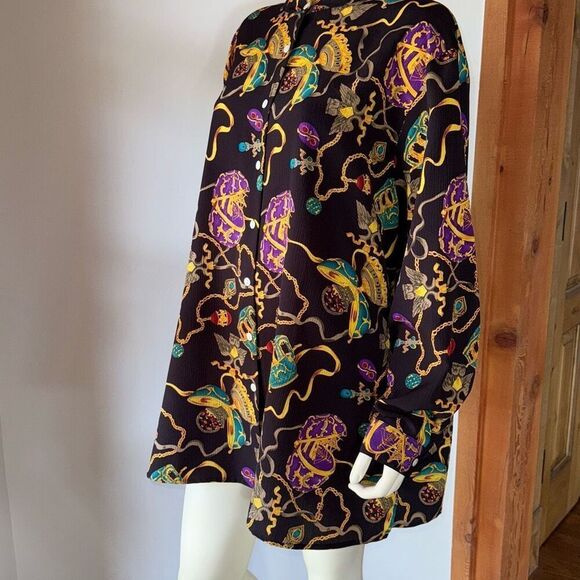 NOTATIONS WOMAN Women’s Black Faberge Egg Jewel Print Tunic Shirt Top 2X - Picture 12 of 14